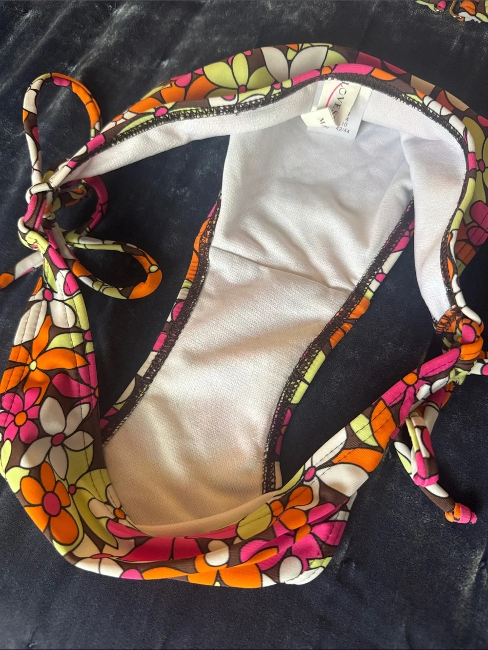 Floral Bandeau Bikini Set in Pink, Orange & Lime
